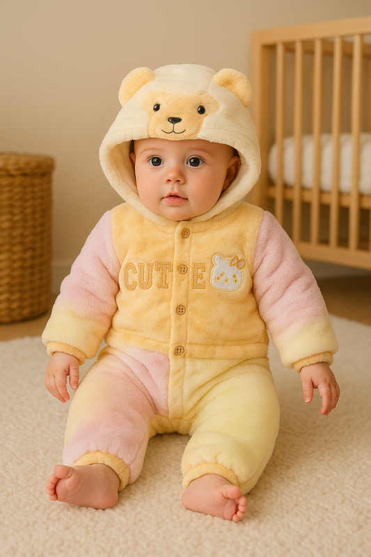 Premium Baby Winter Romper Suit with Hood & Ears