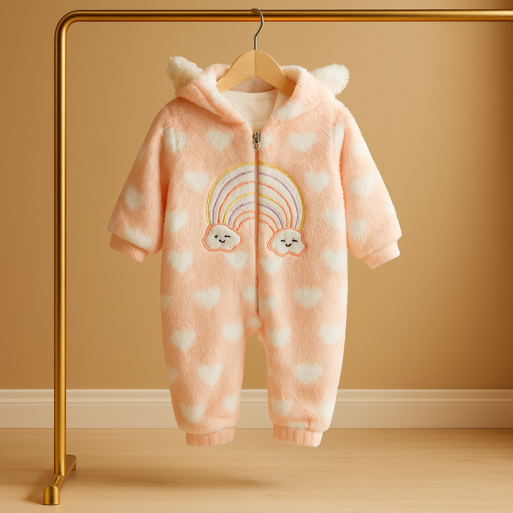 Baby Winter Romper Suit with Hood & Ears