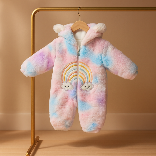 Premium Baby Winter Romper Suit with Hood & Ears