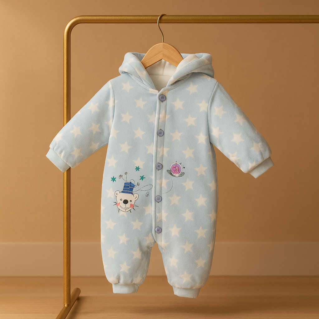 Baby Winter Romper Suit with Hood & Ears