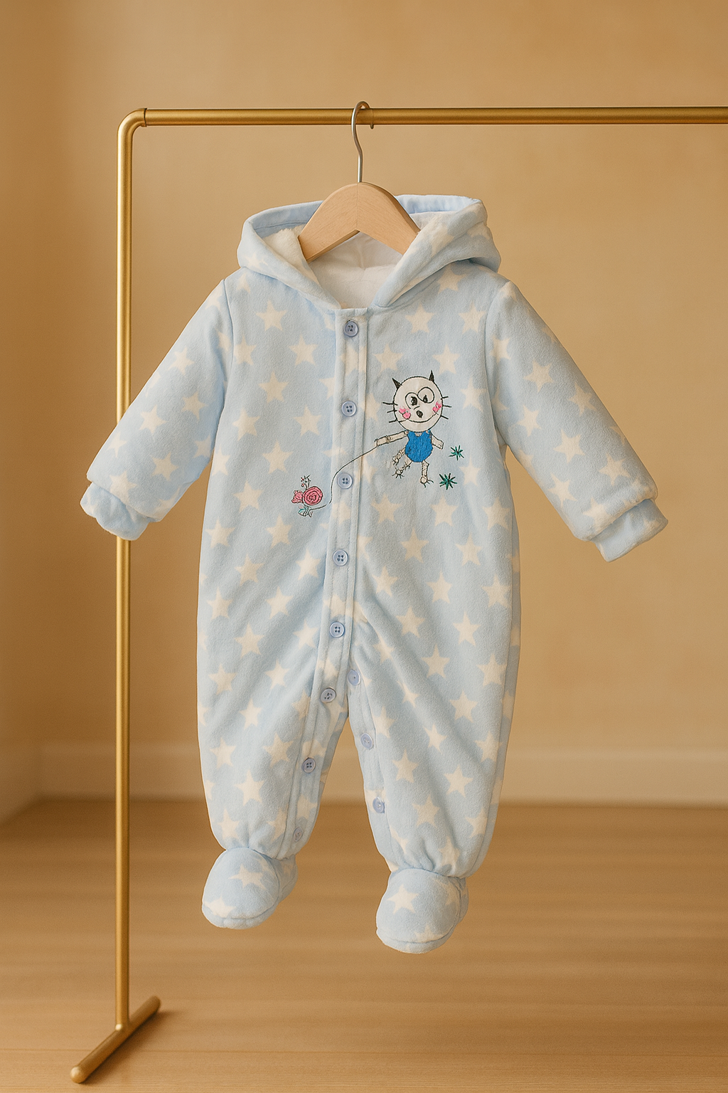 Baby Winter Romper Suit with Hood & Ears