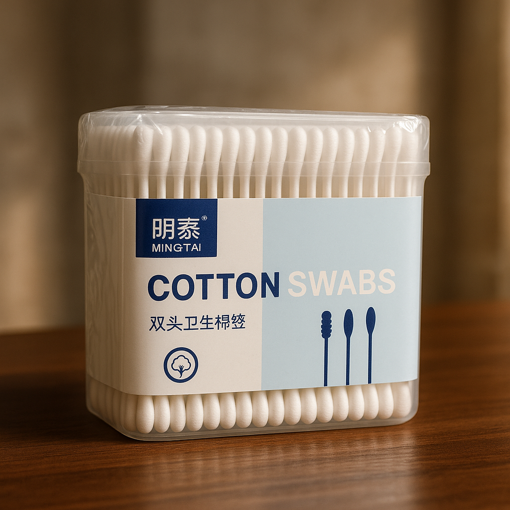 Cotton Swabs Box – 200pcs Double Headed Ear Buds for Baby & Family Use