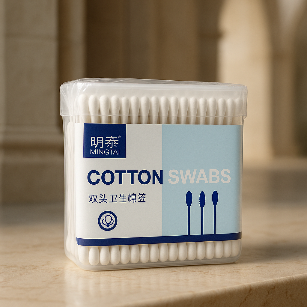 Cotton Swabs Box – 200pcs Double Headed Ear Buds for Baby & Family Use