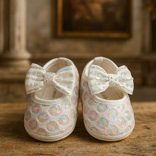 Fancy Baby Girl Shoes, Soft White Party Wear