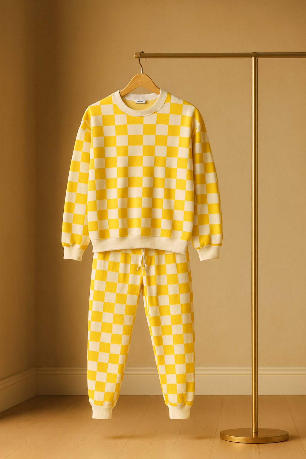 Girls’ Premium Checkered Tracksuit – Soft, Stylish & Everyday Cozy