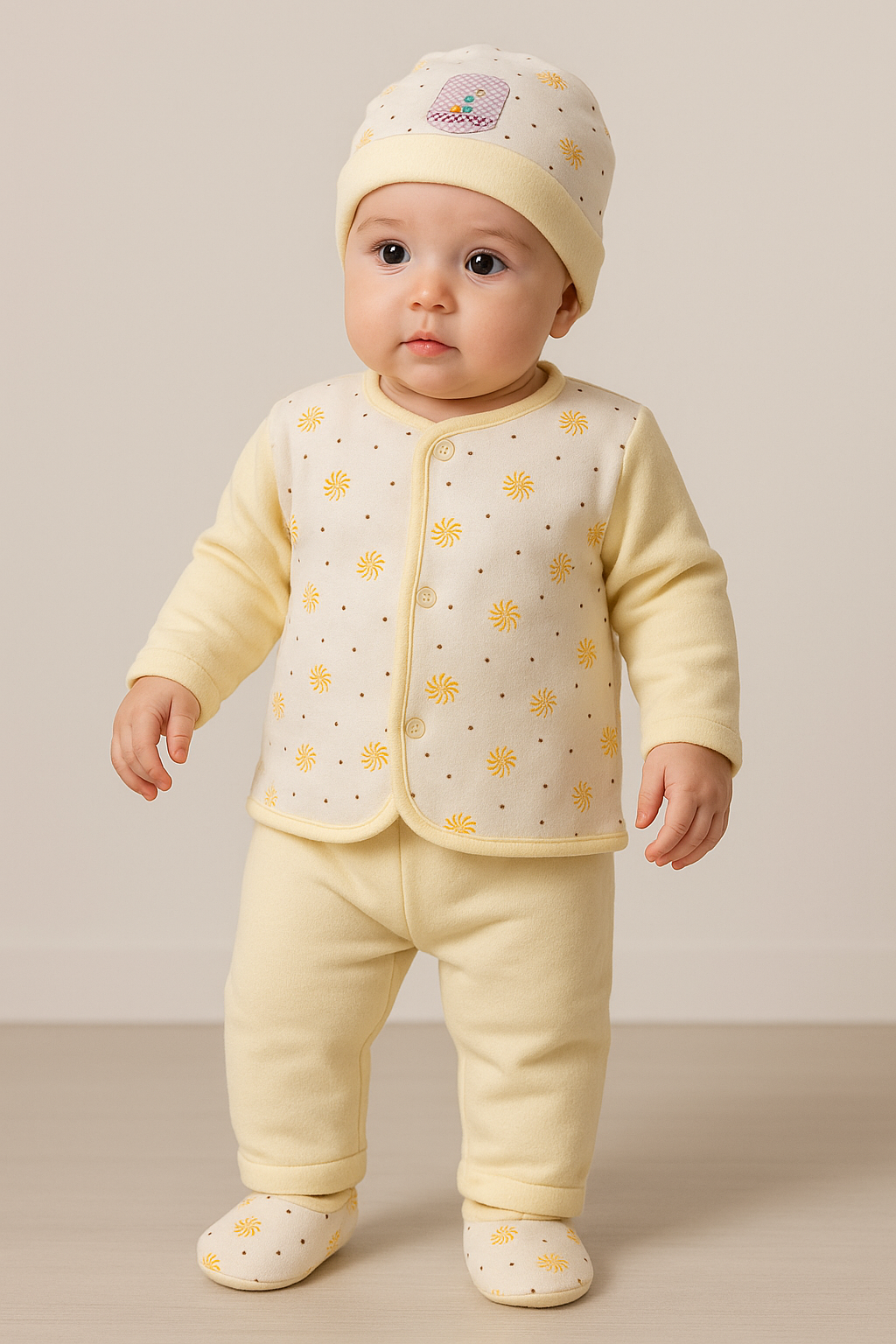 Newborn Winter Baby Suit Set of 5 Pieces | Warm Outfit for Newborn Boy & Girl | 3 Colors Available