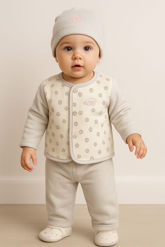 Newborn Winter Baby Suit Set of 5 Pieces | Warm Outfit for Newborn Boy & Girl | 3 Colors Available