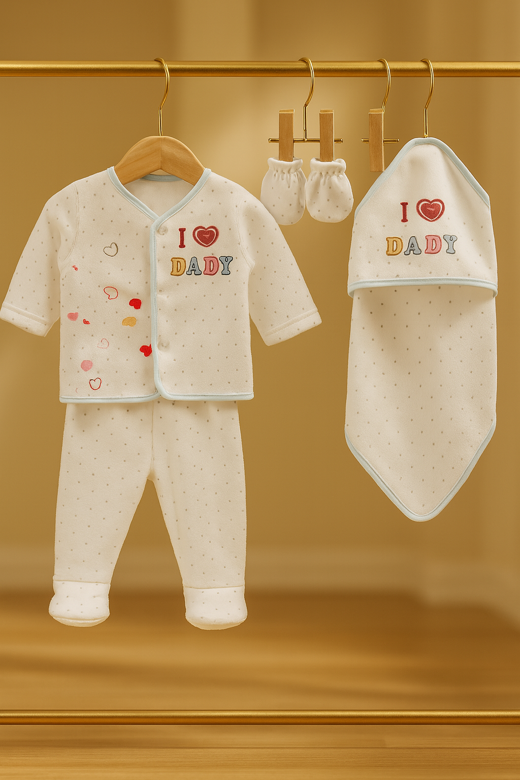 Newborn “I ❤️ Dad” Winter Suit – Soft, Cute & Gentle