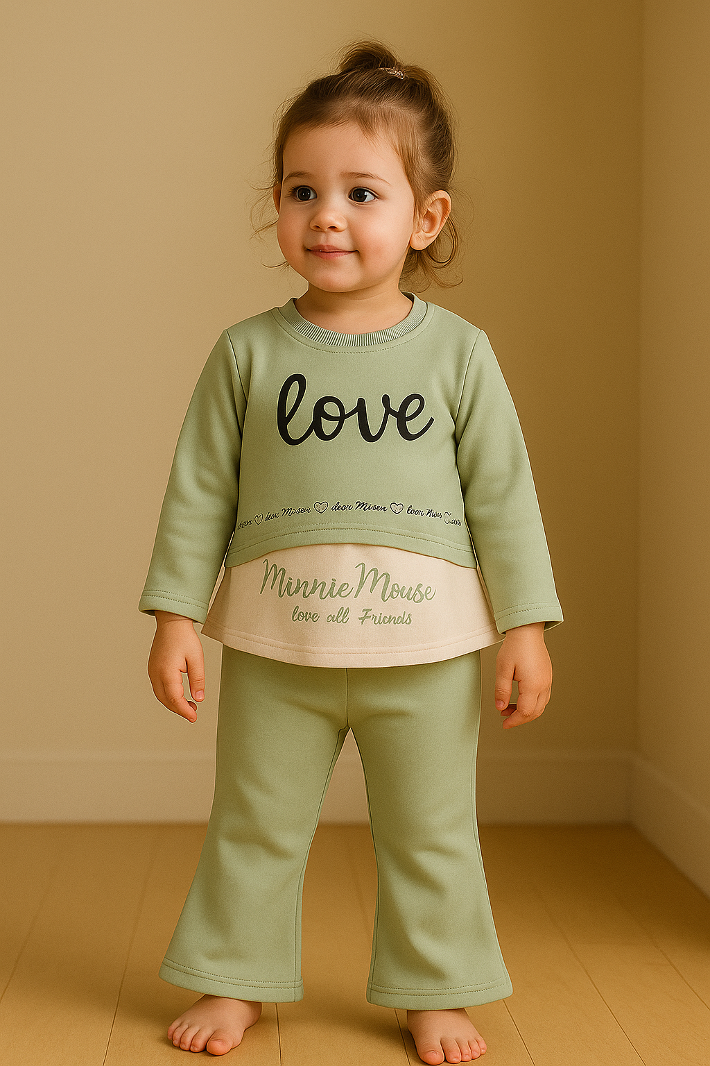 Love Minnie Mouse Sweatshirt & Pants Set – Cozy Style for Little Ones