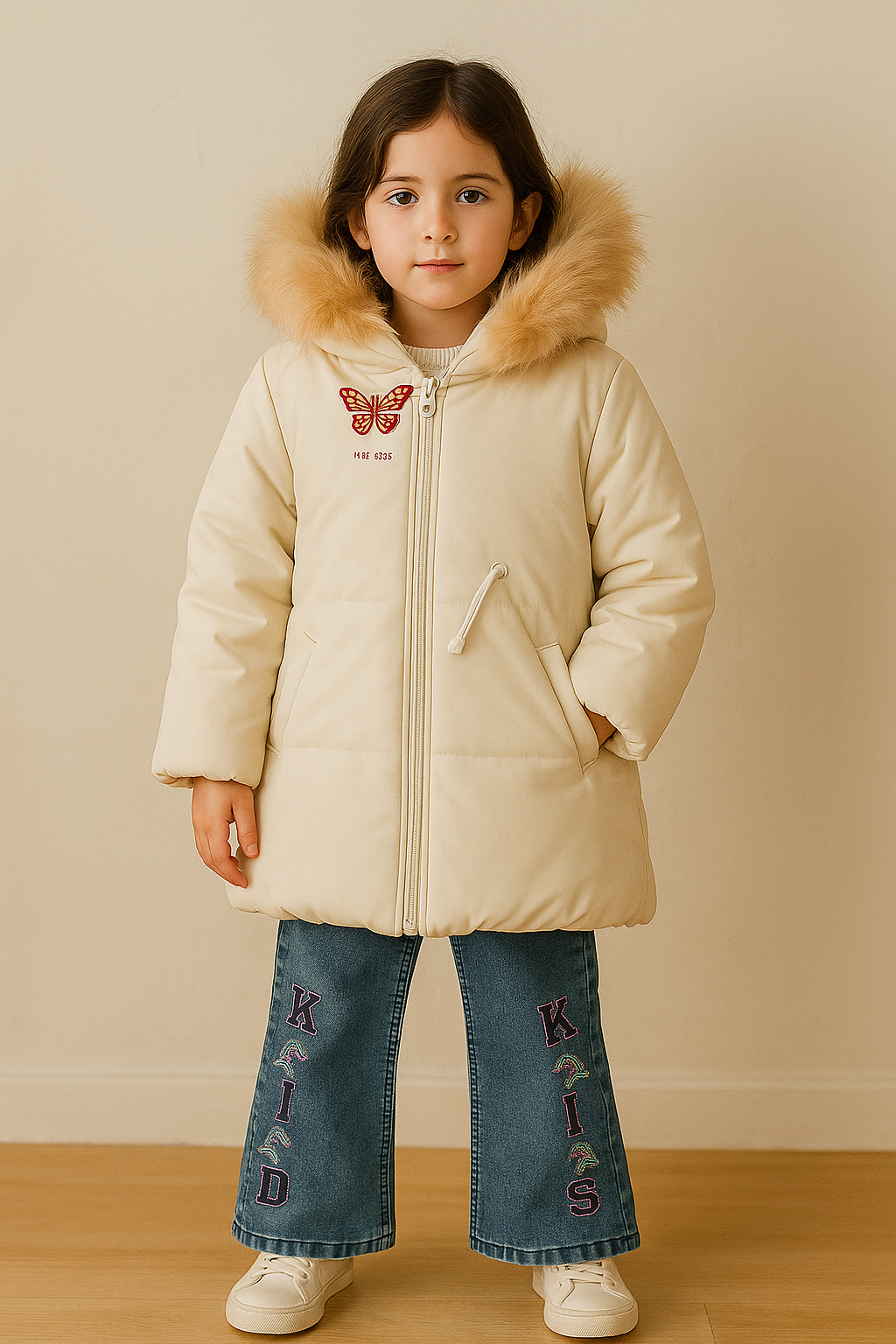 Premium Kids Winter Coat with Faux Fur Hood – Ultra Warm & Stylish