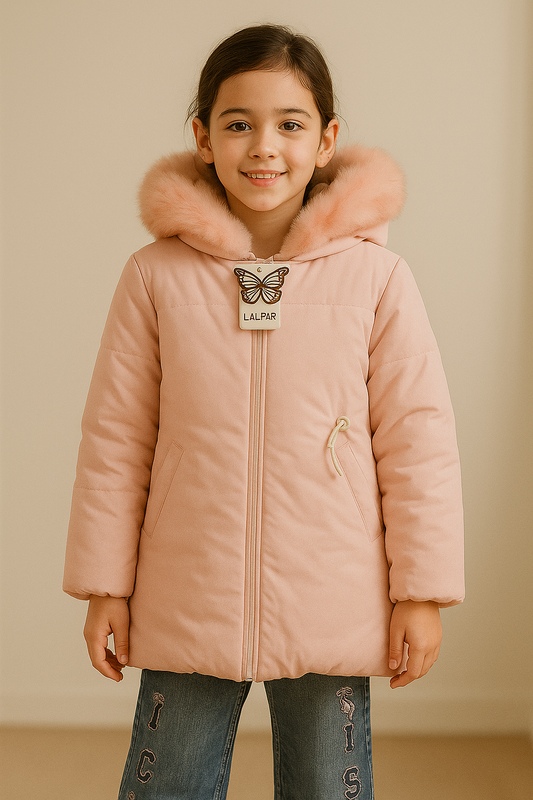 Premium Kids Winter Coat with Faux Fur Hood – Ultra Warm & Stylish