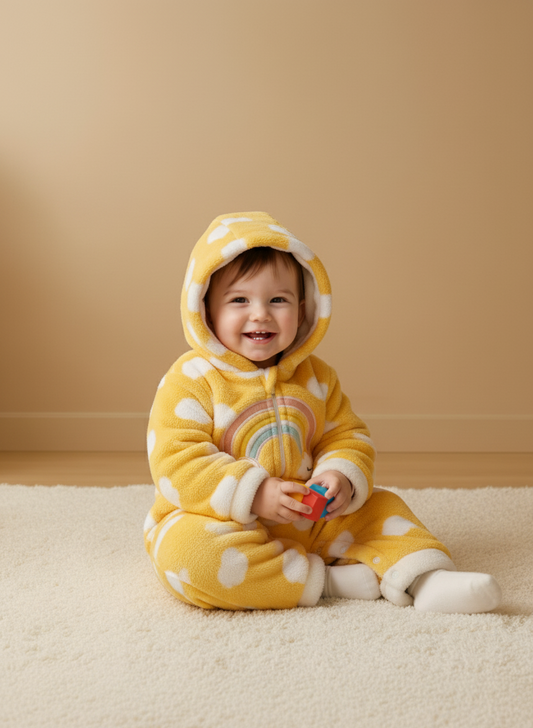 Premium Baby Winter Romper Suit with Hood & Ears