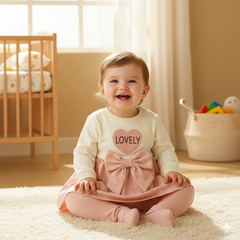 Lovely Baby Girl 2 Piece Dress Suit with Tights