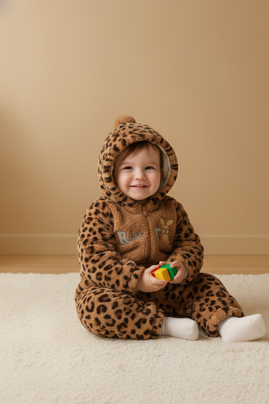 Premium Baby Winter Romper Suit with Hood & Ears