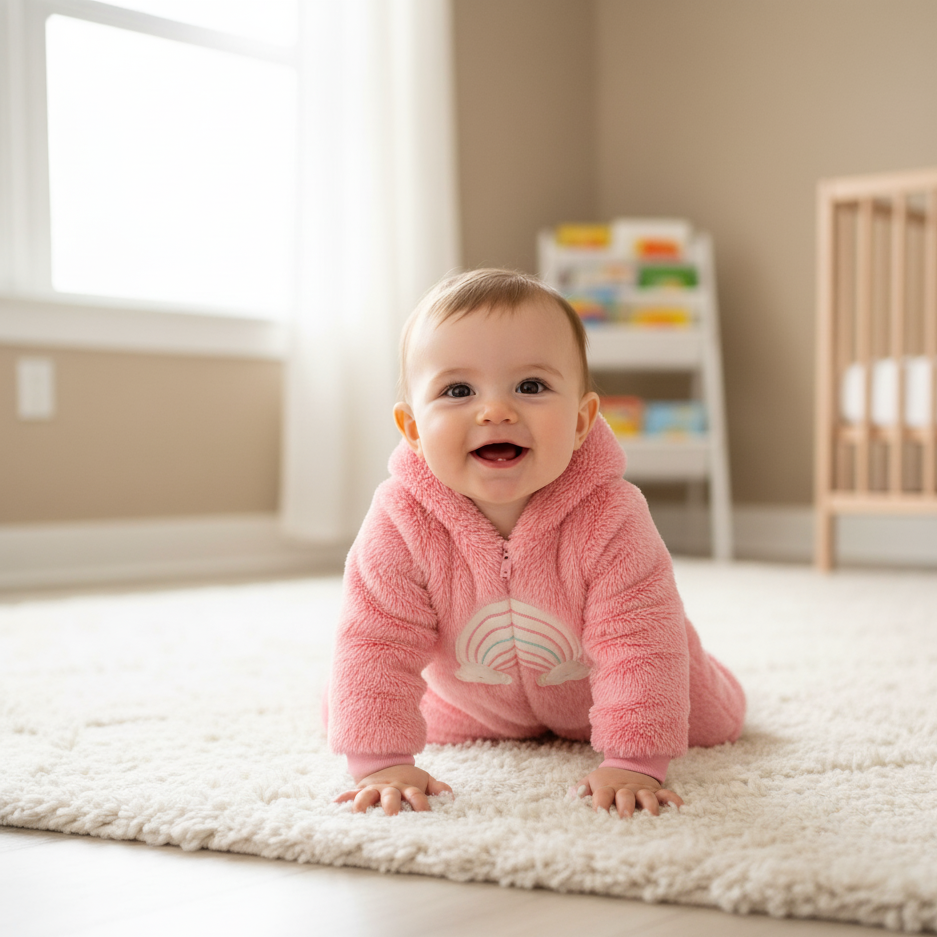 Premium Baby Winter Romper Suit with Hood & Ears