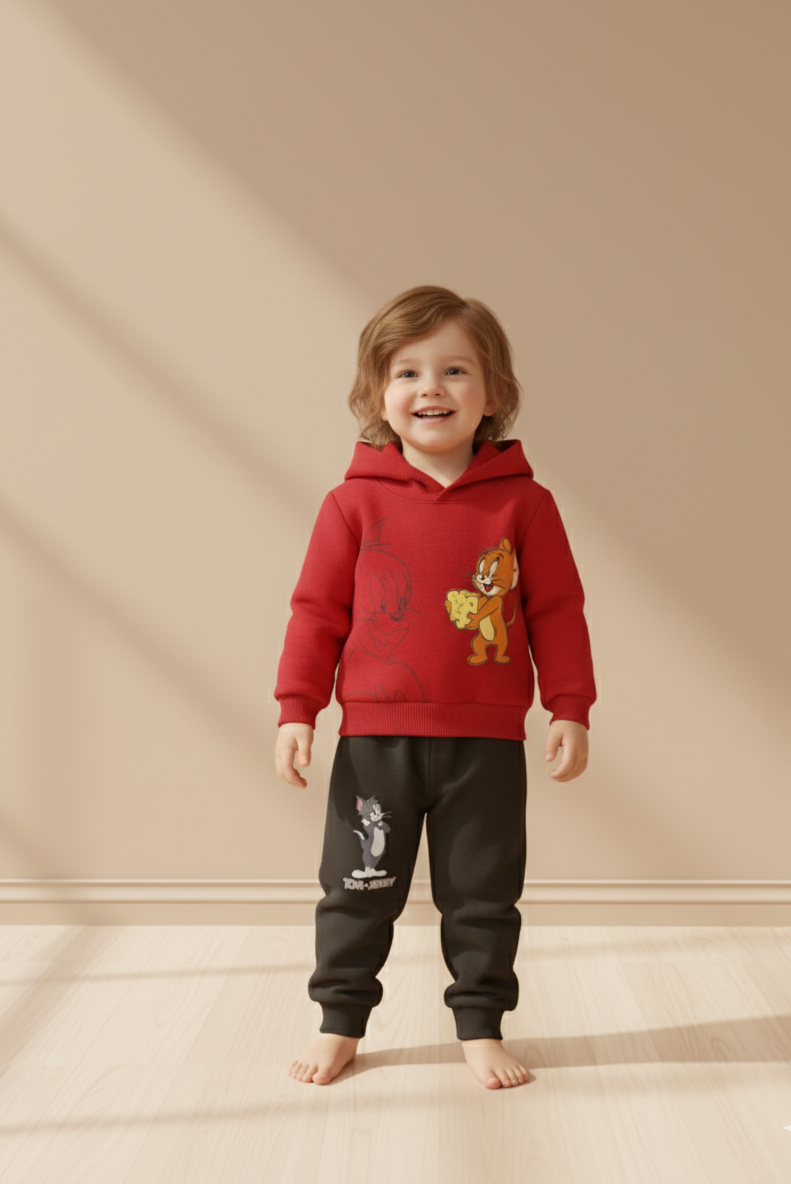 om & Jerry Soft Mulaim Hoodie Set (2–3 Years)