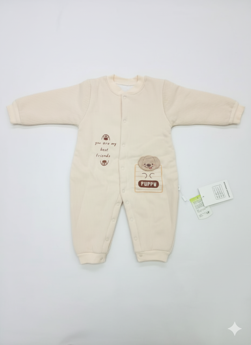 Baby Romper – Soft Cotton Full Sleeve Jumpsuit with Cute Elephant Design