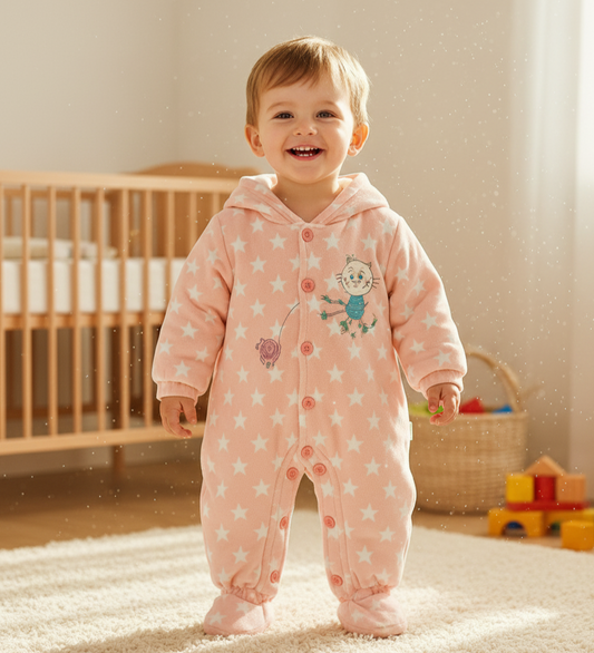 Premium Baby Winter Romper Suit with Hood & Ears