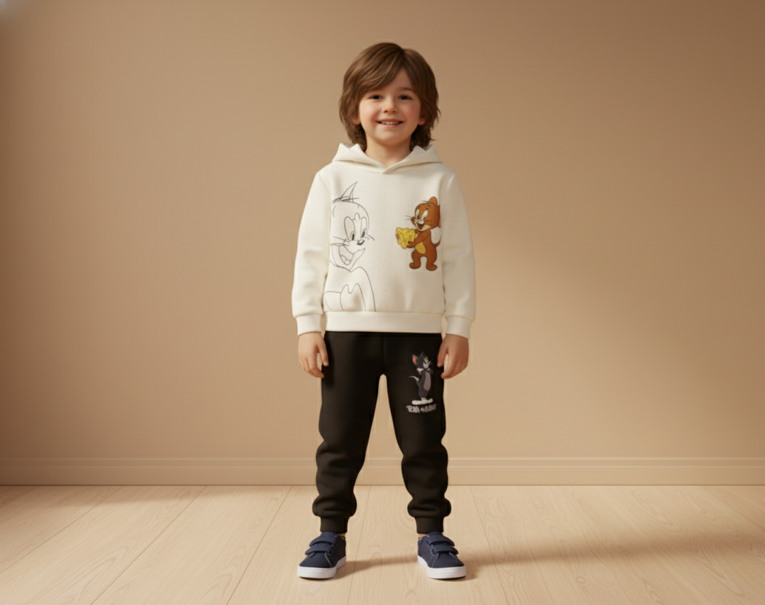om & Jerry Soft Mulaim Hoodie Set (2–3 Years)