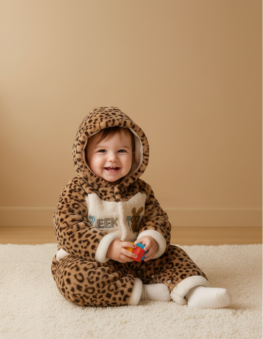 Premium Baby Winter Romper Suit with Hood & Ears