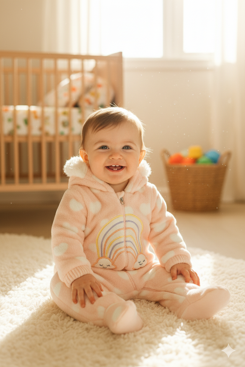 Baby Winter Romper Suit with Hood & Ears