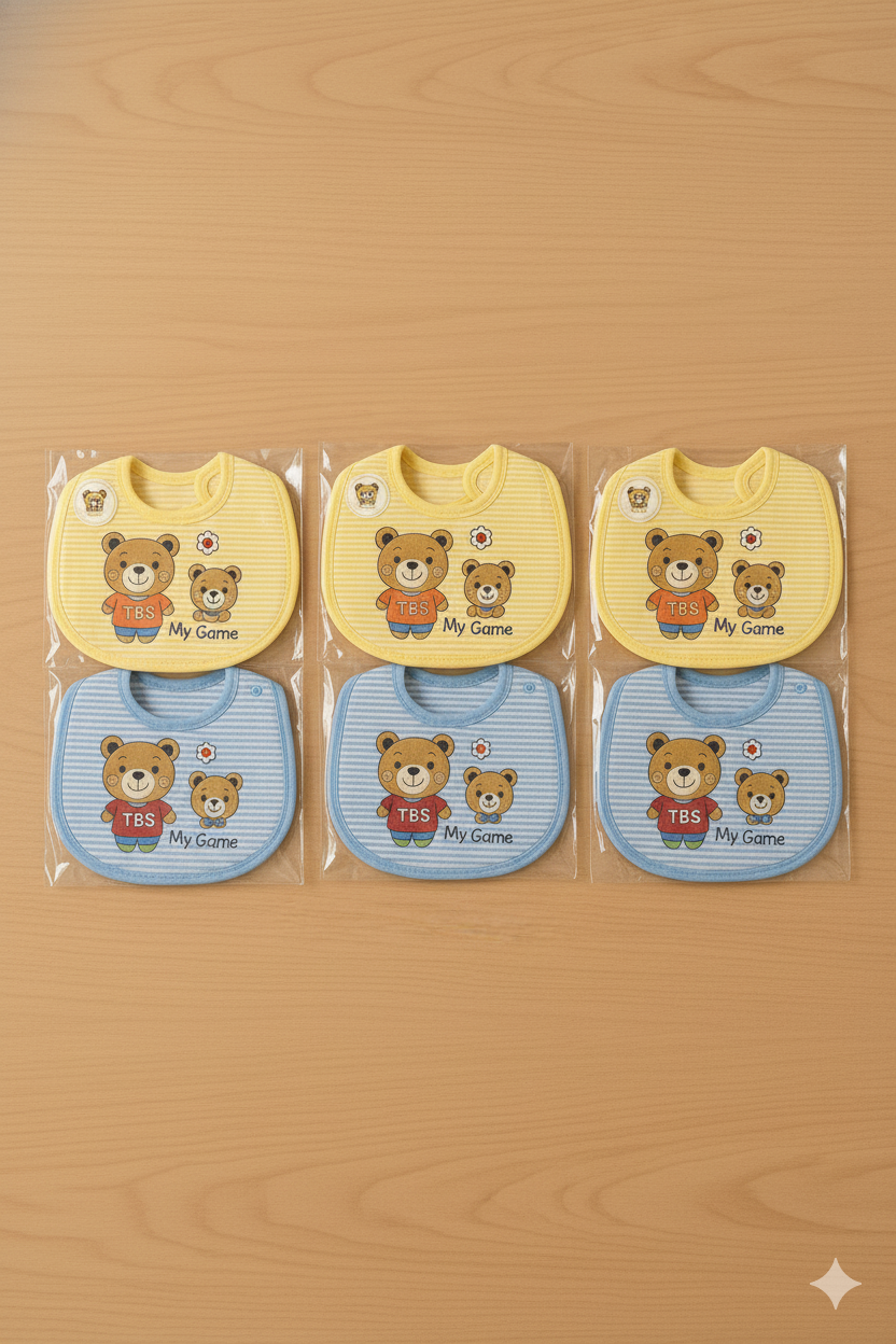 Baby Bibs pack of 2 pieces | Soft Cotton Feeding Bib for Newborn & Infants