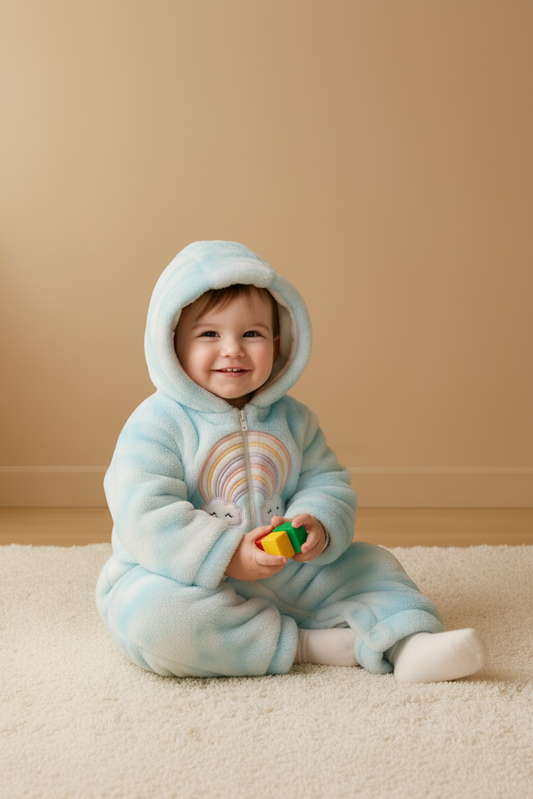 Premium Baby Winter Romper Suit with Hood & Ears