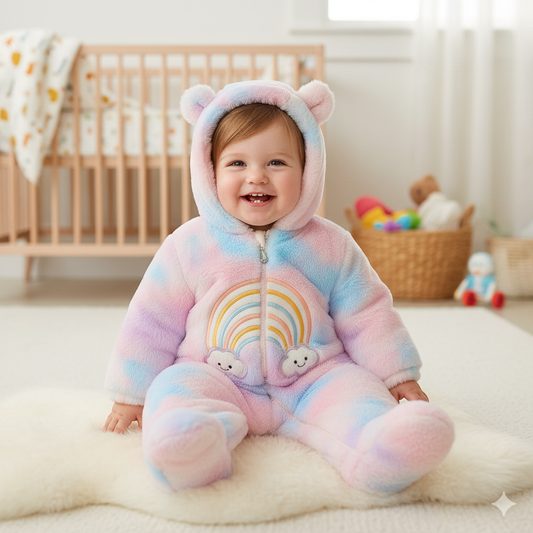 Premium Baby Winter Romper Suit with Hood & Ears