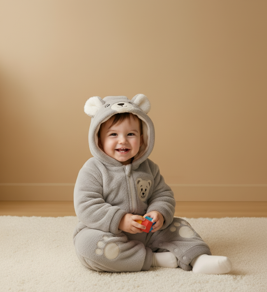 Premium Baby Winter Romper Suit for new born with Hood & Ears