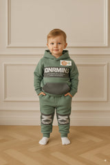 Winter Baby Boy Tracksuit 2-Piece Set | Hooded Sweatshirt & Pajama | Soft Fleece Loungewear for Toddlers