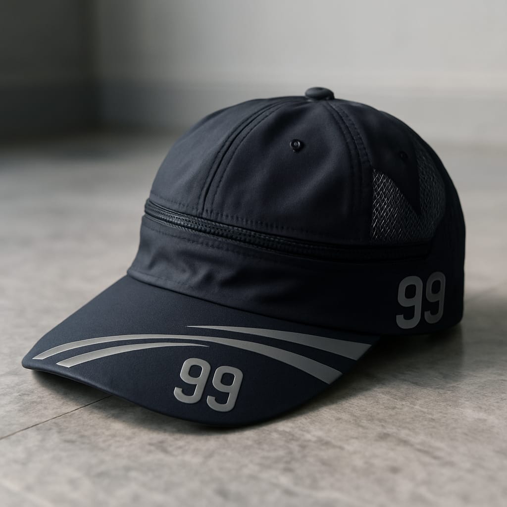 Black and Blue "CAP" Embroidered Cotton Baseball Cap