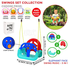 Elephant Face Swing Music – 3-in-1 Adjustable Baby Swing Set