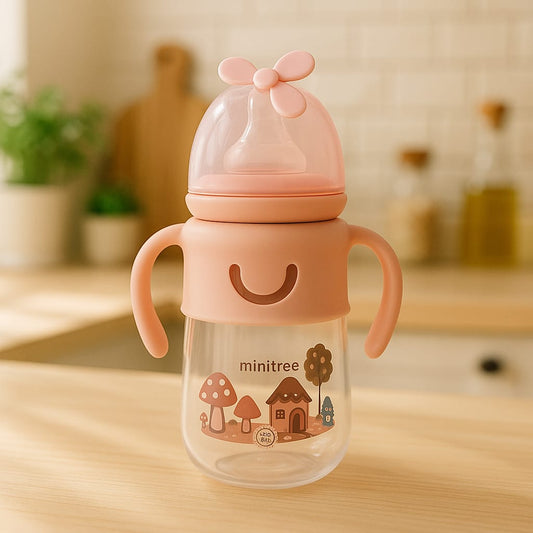 Premium Baby Feeder Bottle with Handles – Anti-Colic, Leak-Proof, BPA-Free | Adorable Design & Color Options for Infants & Toddlers