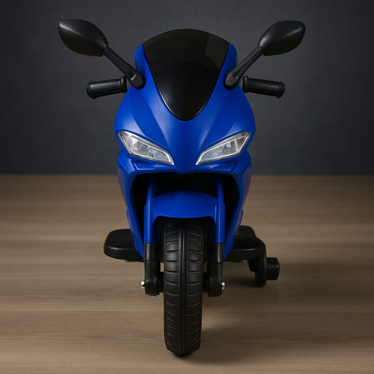 Kids’ Electric Ride-On Sports Bike – Rechargeable Motorcycle with Training Wheels & LED Lights