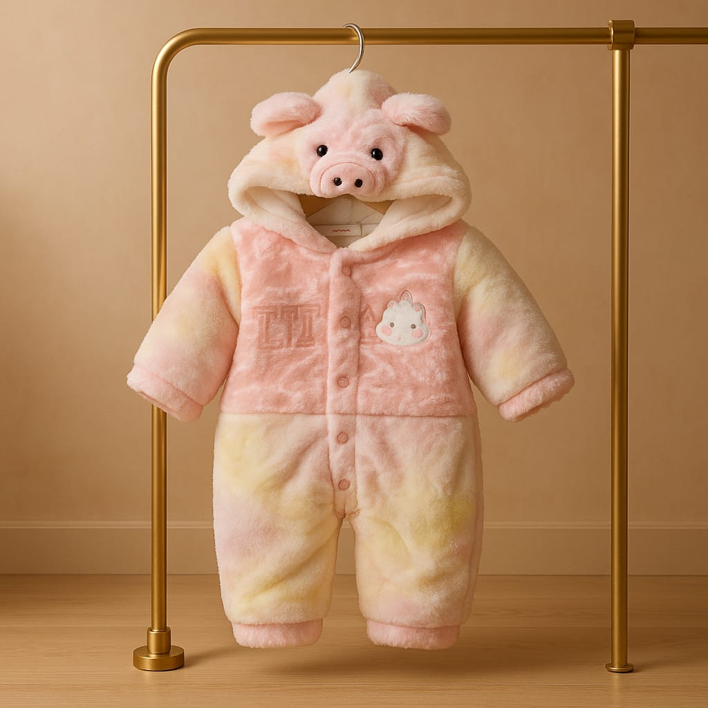 Premium Baby Winter Romper Suit with Hood & Ears