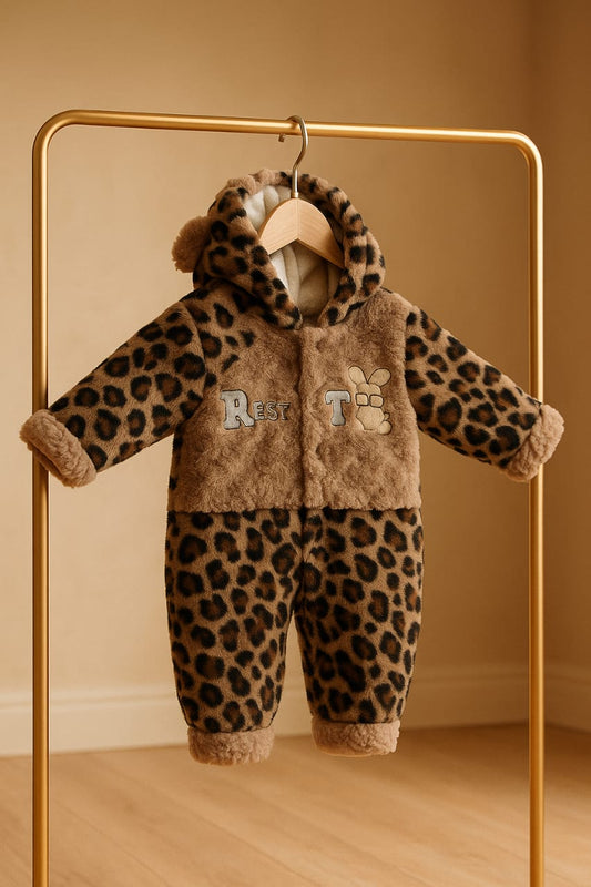 Premium Baby Winter Romper Suit with Hood & Ears
