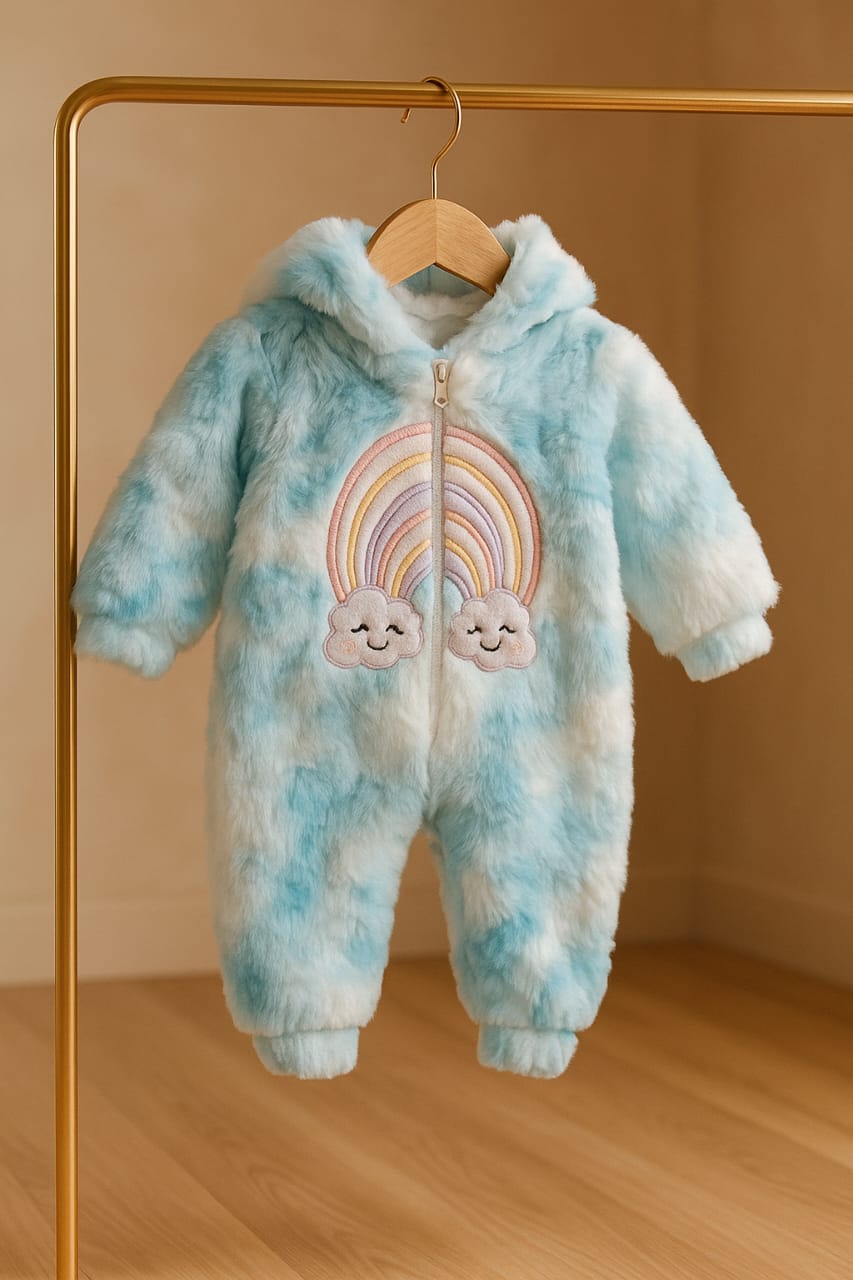 Premium Baby Winter Romper Suit with Hood & Ears