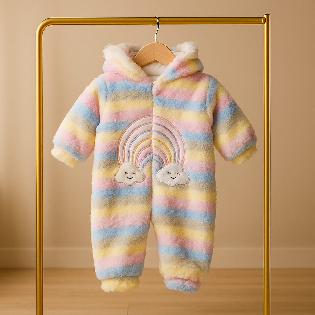 Premium Baby Winter Romper Suit with Hood & Ears
