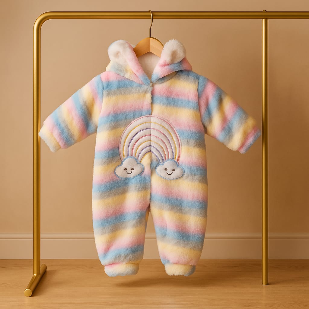Premium Baby Winter Romper Suit with Hood & Ears