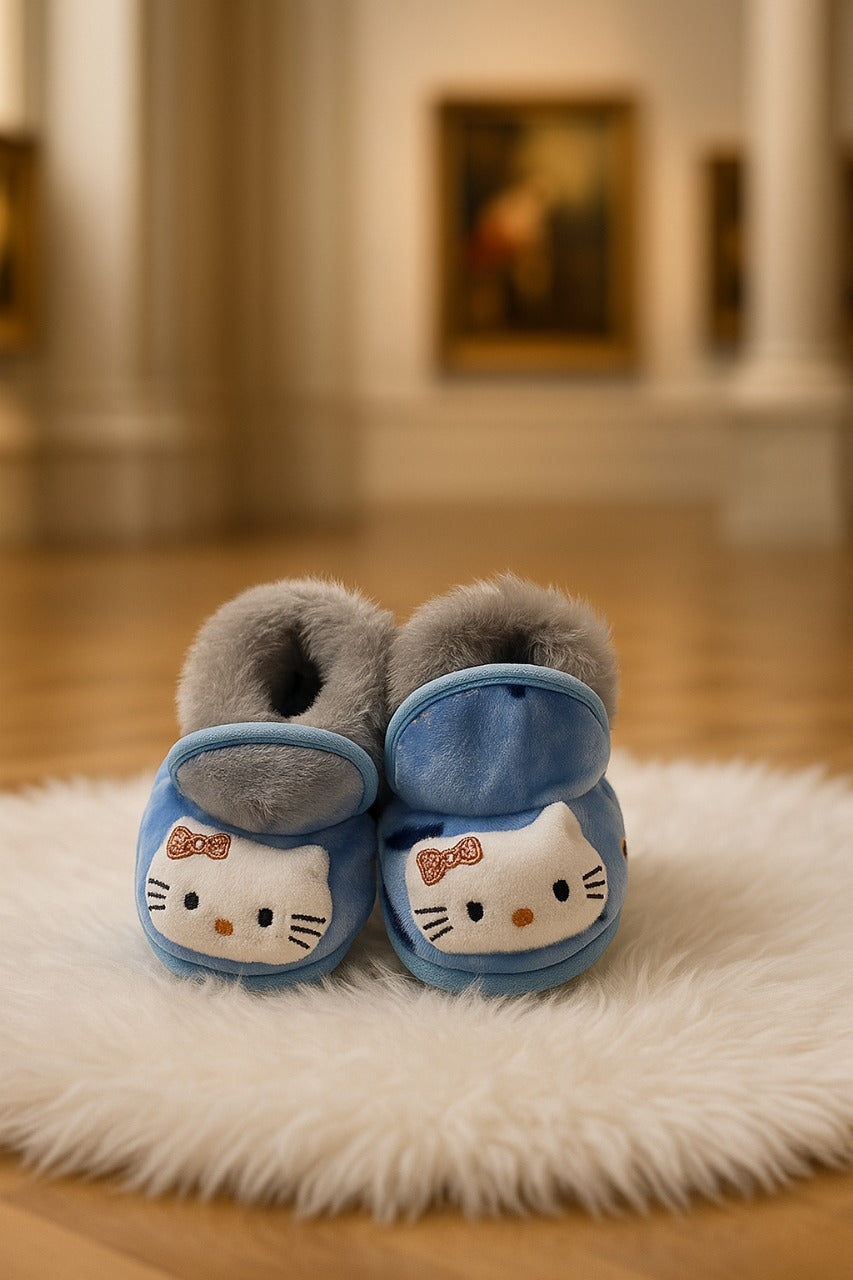 Baby Booties – Brown Plush Newborn Shoes