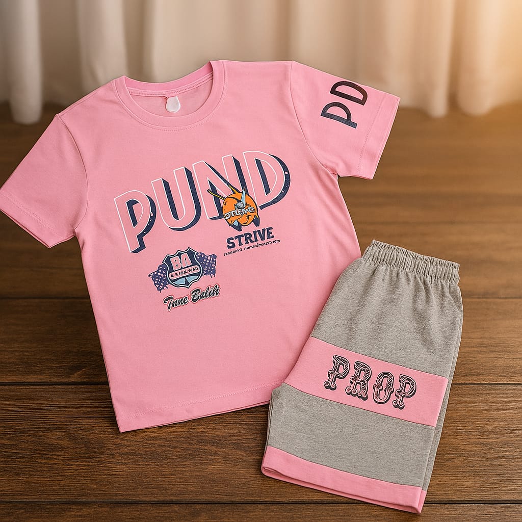 Baby Summer Suit Set - Team Racing T-Shirt & Shorts Combo (2 Sizes Each)