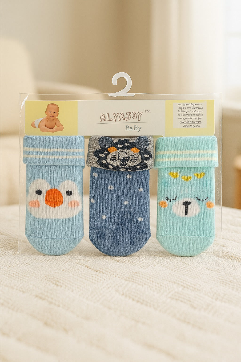 Baby Socks 0-12 Months pack of 3 Pair – Soft Cotton Fancy Ankle Socks