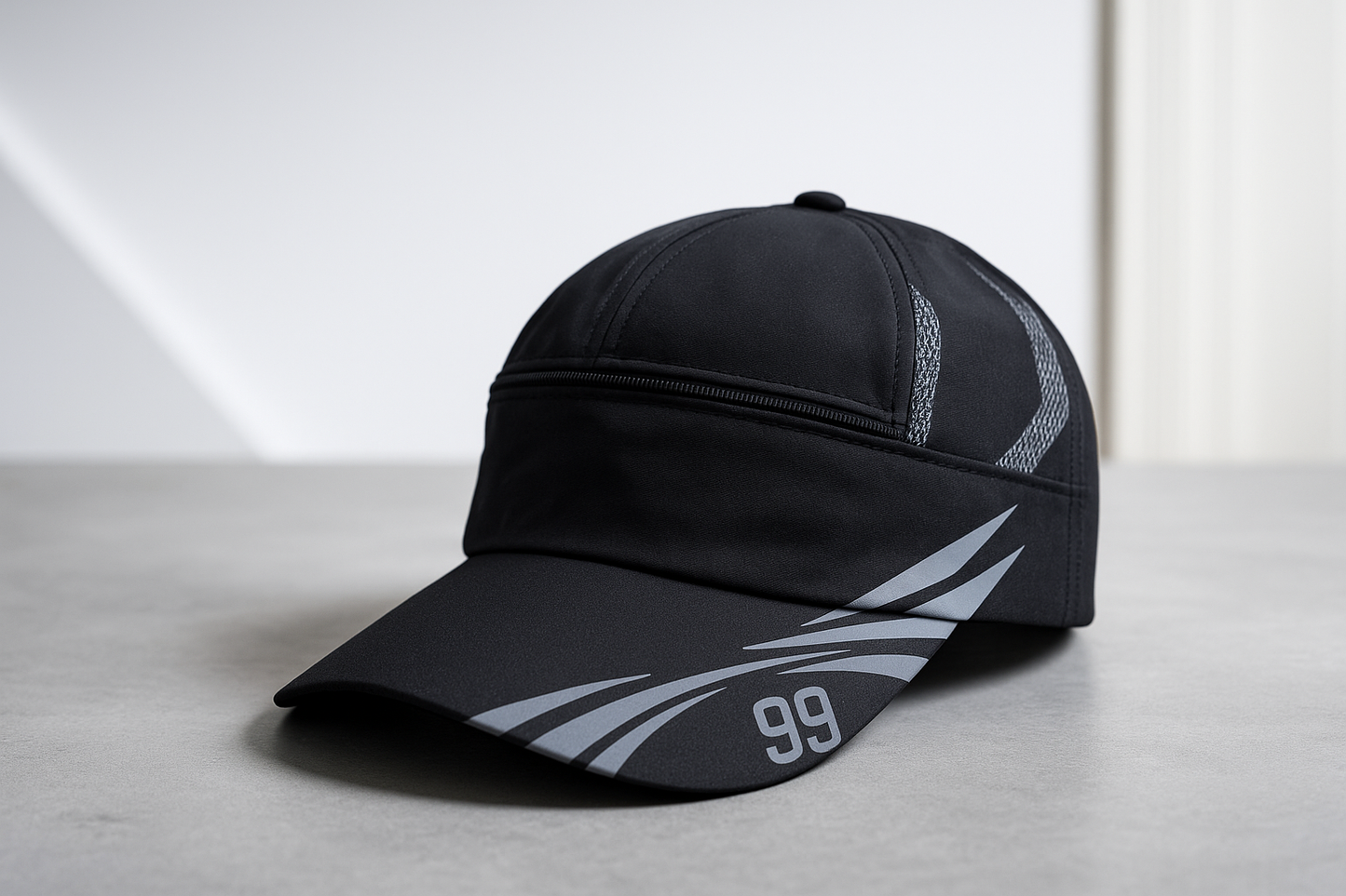 Black and Blue "CAP" Embroidered Cotton Baseball Cap