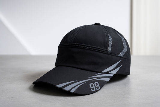 Black and Blue "CAP" Embroidered Cotton Baseball Cap
