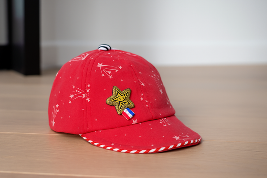 Black "PINK/RED" Embroidered Cotton Baseball Cap